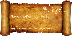 Mayerhofer Ábel névjegykártya