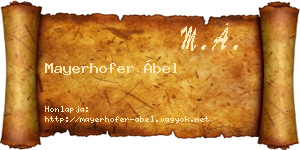 Mayerhofer Ábel névjegykártya