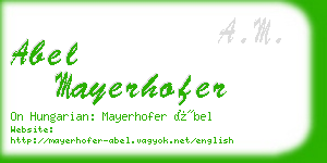 abel mayerhofer business card